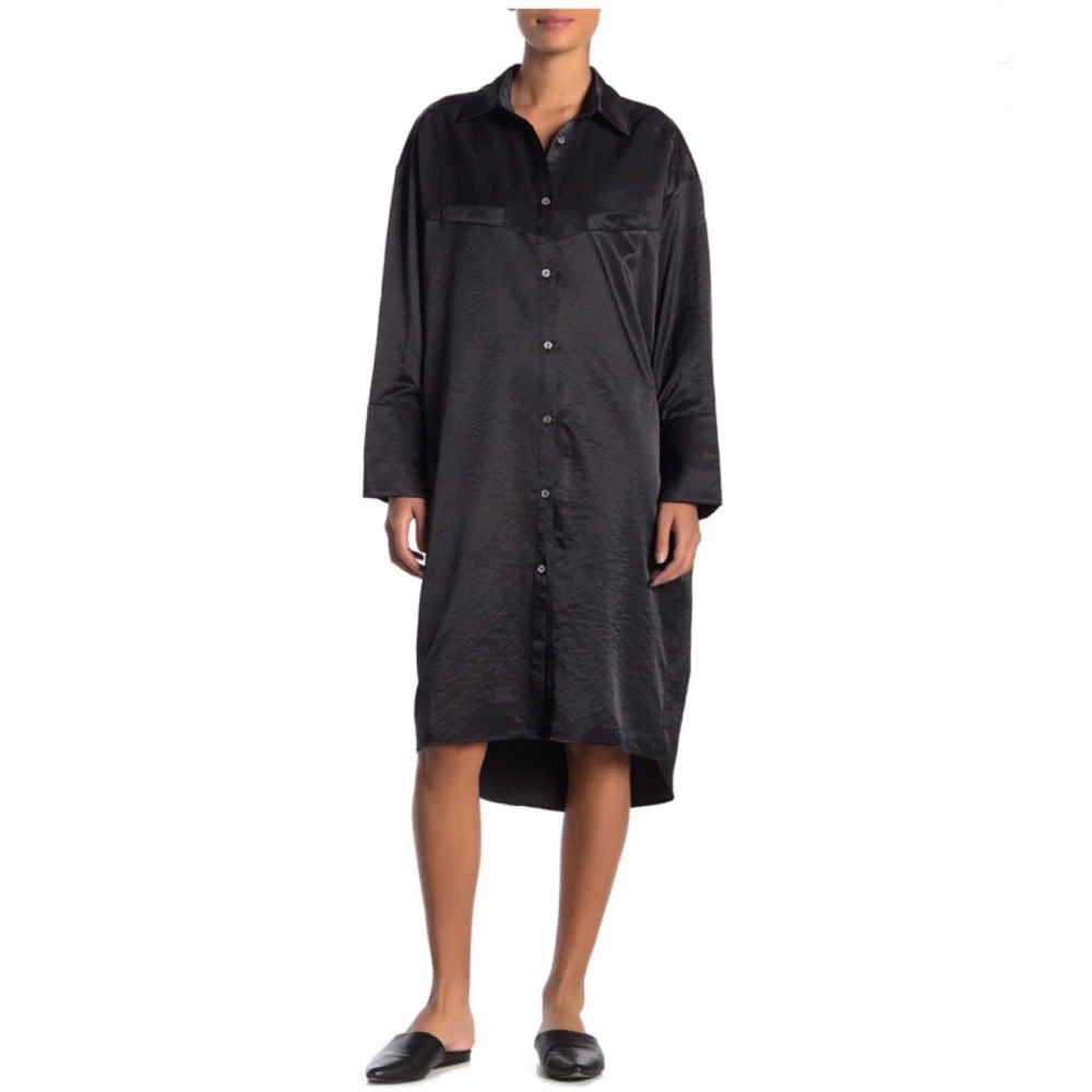 TOV Los Angeles Satin Midi Dress Black 44